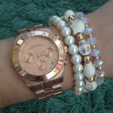 Marc Jacobs Blade Chronograph Rose Gold Dial Rose Gold Steel Strap Watch for Women - MBM3102 Buy Now By Marc Jacobs