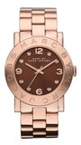 Marc Jacobs Amy Brown Dial Rose Gold Steel Strap Watch for Women - MBM3167