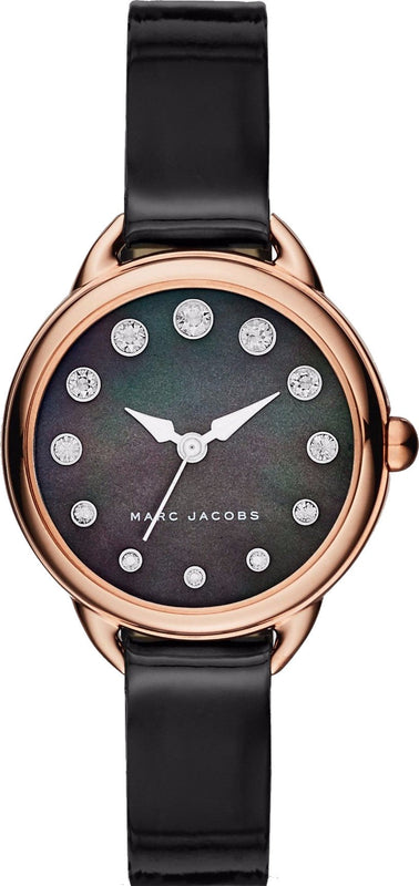 Marc Jacobs Betty Mother of Pearl Black Dial Black Leather Strap Watch for Women - MJ1513 Buy Now By Marc Jacobs