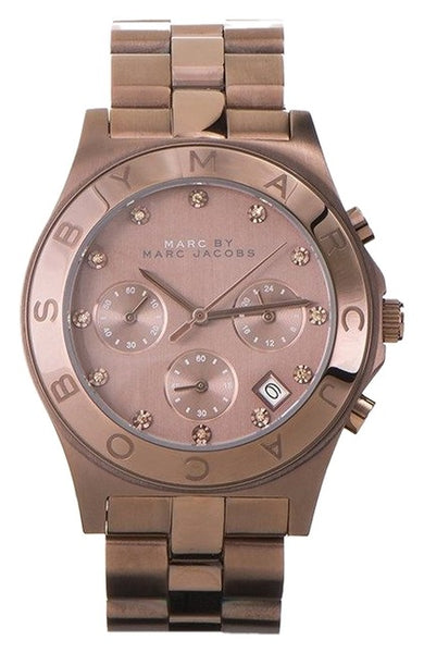 Marc Jacobs Blade Chronograph Brown Dial Brown Steel Strap Watch for Women - MBM3121 Buy Now By Marc Jacobs