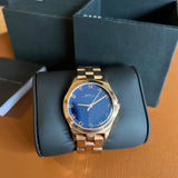 Marc Jacobs Henry Blue Dial Rose Gold Steel Strap Watch for Women - MBM3213 Buy Now By Marc Jacobs