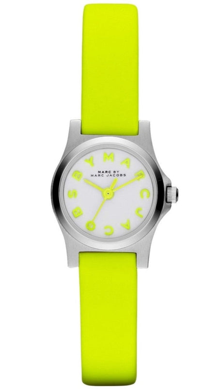 Marc Jacobs Henry White Dial Neon Yellow Rubber Strap Watch for Women - MBM1235 Buy Now By Marc Jacobs