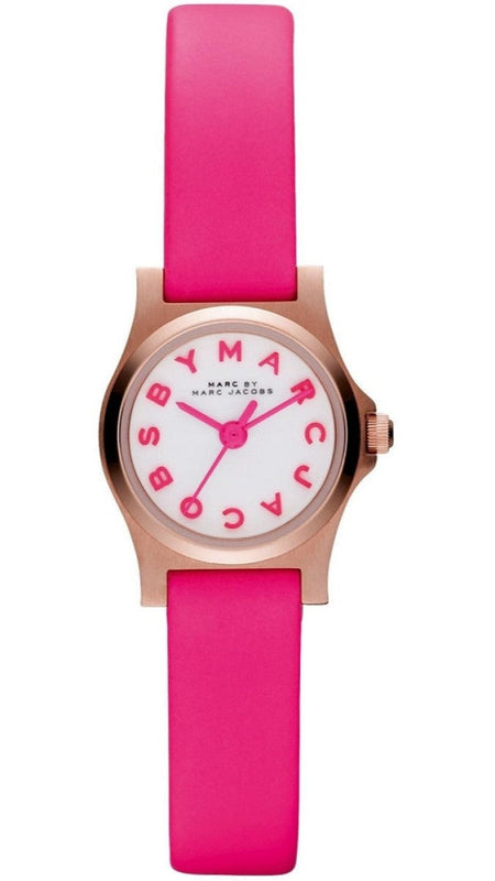 Marc Jacobs Henry White Dial Pink Leather Strap Watch for Women - MBM1237 Buy Now By Marc Jacobs