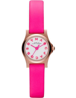 Marc Jacobs Henry White Dial Pink Leather Strap Watch for Women - MBM1237 Buy Now By Marc Jacobs