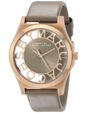 Marc Jacobs Henry Dinky Skeleton Beige Dial Beige Leather Strap Watch for Women - MBM1245 Buy Now By Marc Jacobs