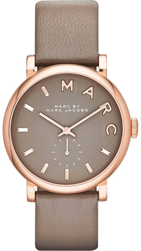 Marc Jacobs Baker Grey Dial Grey Leather Strap Watch for Women - MBM1266 Buy Now By Marc Jacobs