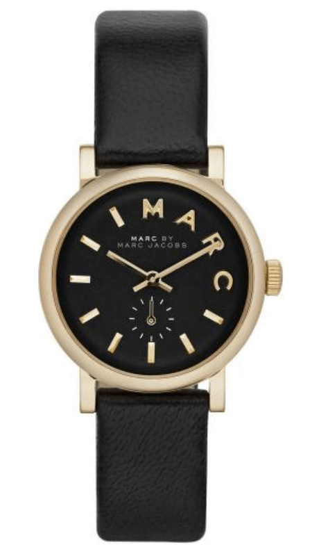 Marc Jacobs Baker Black Dial Black Leather Strap Watch for Women - MBM1273 Buy Now By Marc Jacobs