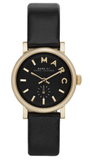 Marc Jacobs Baker Black Dial Black Leather Strap Watch for Women - MBM1273 Buy Now By Marc Jacobs