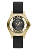 Marc Jacobs Henry Skeleton Black Dial Black Leather Strap Watch for Women - MBM1340 Buy Now By Marc Jacobs
