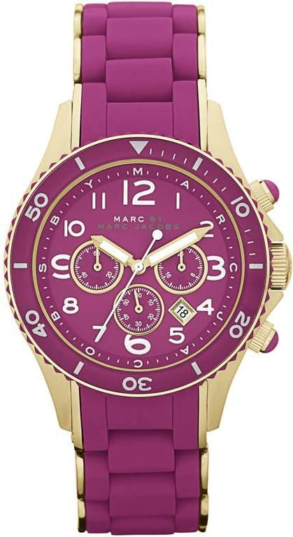 Marc Jacobs Rock Chronograph Purple Dial Purple Silicone Strap Watch for Women - MBM2576 Buy Now By Marc Jacobs