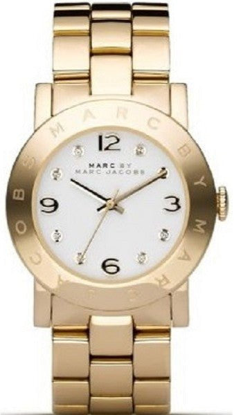 Marc Jacobs Amy White Dial Gold Steel Strap Watch for Women - MBM3182 Buy Now By Marc Jacobs