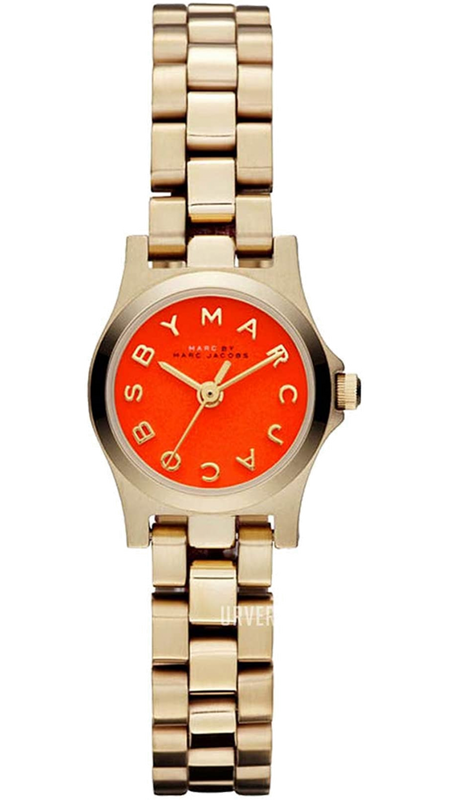 Marc Jacobs Henry Dinky Red Dial Gold Steel Strap Watch for Women - MBM3202 Buy Now By Marc Jacobs