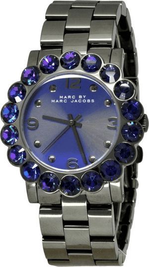 Marc Jacobs Amy Purple Dial Black Steel Strap Watch for Women - MBM3224 Buy Now By Marc Jacobs