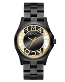 Marc Jacobs Henry Transparent Black Dial Black Steel Strap Watch for Women - MBM3255 Buy Now By Marc Jacobs