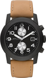 Marc Jacobs Larry Chronograph Black Dial Brown Leather Strap Watch for Men - MBM5053