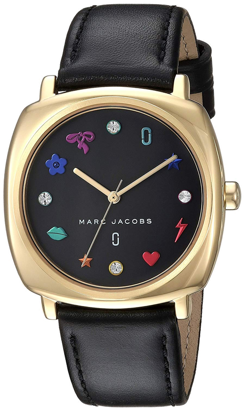 Marc Jacobs Mandy Black Dial Black Leather Strap Watch for Women - MJ1597 Buy Now By Marc Jacobs