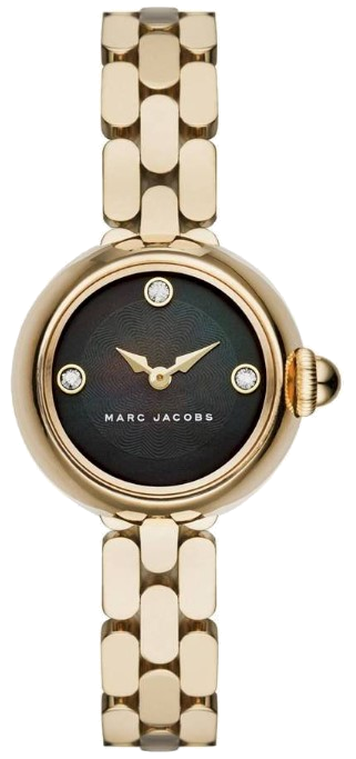 Marc Jacobs Courtney Mother of Pearl Black Dial Gold Steel Strap Watch for Women - MJ3460 Buy Now By Marc Jacobs