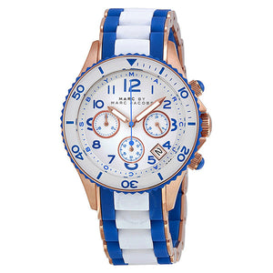 Marc Jacobs Rock Chronograph White Dial Two Tone Silicone Strap Watch for Women - MBM2594 Buy Now By Marc Jacobs