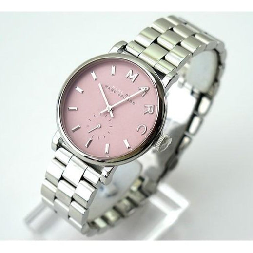 Marc Jacobs Baker Pink Dial Silver Steel Strap Watch for Women - MBM3280 Buy Now By Marc Jacobs