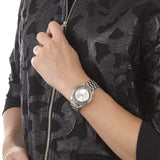 Marc Jacobs Tether Transparent Silver Dial Silver Steel Strap Watch for Women - MBM3412 Buy Now By Marc Jacobs