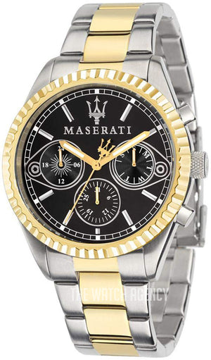 Maserati Competizione Chronograph Black Dial Two Tone Steel Strap Watch For Men - R8853100016 Buy Now By Maserati