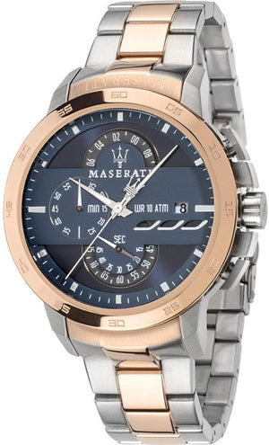 Maserati Ingegno Chronograph Blue Dial Two Tone Steel Strap Watch for Men - R8873619002 Buy Now By Maserati