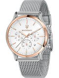 Maserati Epoca White Dial Chronograph Silver Mesh Bracelet Watch For Men - R8873618009 Buy Now By Maserati