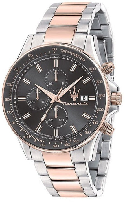 Maserati SFIDA Black Dial Two Tone Steel Strap Watch For Men - R8873640014 Buy Now By Maserati