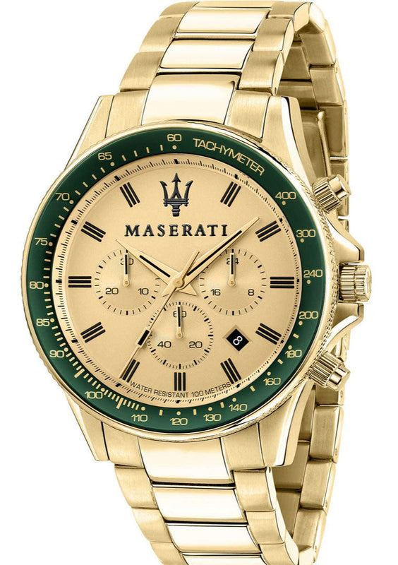 Maserati SFIDA Quartz Yellow Dial Gold Strap Watch For Men - R8873640005 Buy Now By Maserati