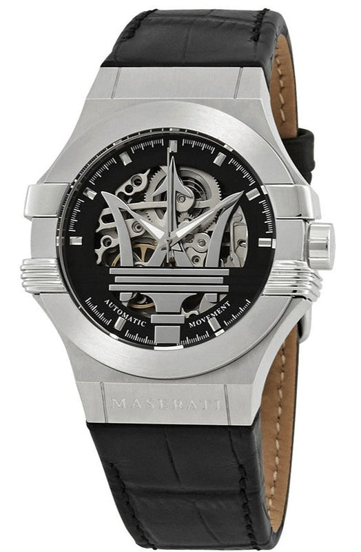 Maserati Potenza Automatic Black Dial Black Leather Strap Watch For Men - R8821108001 Buy Now By Maserati