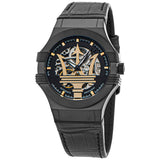 Maserati Potenza Skeleton Limited Edition Black Dial Black Leather Strap Watch For Men - R8821108027 Buy Now By Maserati