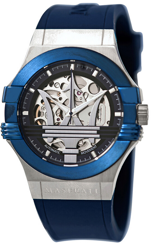 Maserati Potenza Skeleton Dial Quartz Blue Silicon Watch For Men - R8821108028 Buy Now By Maserati