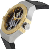 Maserati Potenza Automatic Skeleton Dial Black Leather Strap Watch For Men - R8821108011 Buy Now By Maserati