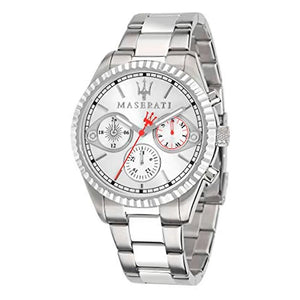Maserati Competizione Chronograph White Dial Silver Steel Strap Watch For Men - R8853100017 Buy Now By Maserati