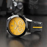 Maserati Traguardo Chronograph Yellow Dial Black Silicone Strap Watch For Men - R8871612045 Buy Now By Maserati
