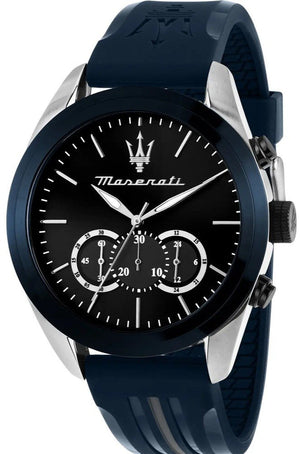 Maserati Traguardo Chronograph Blue Dial Black Silicone Strap Watch For Men - R8871612046 Buy Now By Maserati