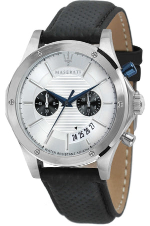 Maserati Circuito Chronograph Analog White Dial Black Leather Strap Watch for Men - R8871627005 Buy Now By Maserati