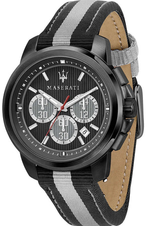 Maserati Royale 44mm Black Dial Stainless Steel Fiber Strap Watch For Men - R8871637002 Buy Now By Maserati