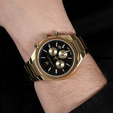 Maserati Stile 45mm Chronograph Black Dial Gold Steel Strap Watch For Men - R8873642001 Buy Now By Maserati