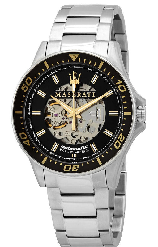 Maserati SFIDA Automatic Black Dial Silver Steel Strap Watch For Men - R8823140002 Buy Now By Maserati
