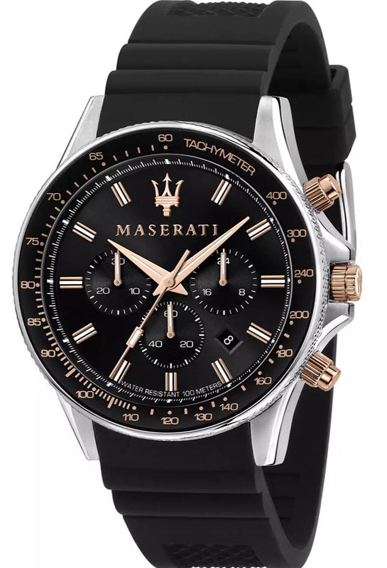 Maserati SFIDA 44mm Black Silicon Chronograph Watch For Men - R8871640002 Buy Now By Maserati