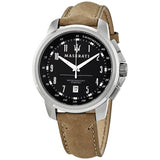 Maserati Successo Black Dial Beige Leather Strap Watch For Men - R8851121004 Buy Now By Maserati