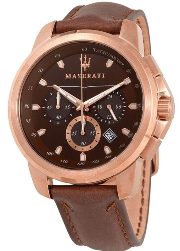 Maserati Successo Brown Dial Brown Leather Strap Watch For Men - R8871621004 Buy Now By Maserati