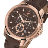 Maserati Successo Brown Dial Brown Leather Strap Watch For Men - R8871621004 Buy Now By Maserati