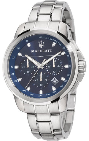 Maserati Successo Chronograph Blue Dial Silver Steel Strap Watch For Men - R8873621002 Buy Now By Maserati