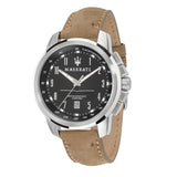 Maserati Successo Black Dial Beige Leather Strap Watch For Men - R8851121004 Buy Now By Maserati