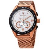 Maserati Traguardo 45mm Chronograph Rose Gold Mesh Strap White Dial Watch For Men - R8873612011 Buy Now By Maserati