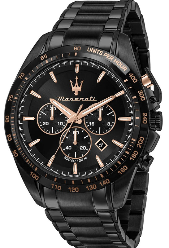 Maserati Traguardo Chronograph Black Dial Black Steel Strap Watch For Men - R8873612048 Buy Now By Maserati