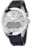 Maserati Traguardo Chronograph Silver Dial Black Rubber Strap Watch for Men - R8871612012 Buy Now By Maserati