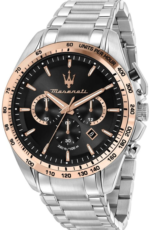 Maserati Traguardo Chronograph Limited Edition Black Dial Silver Steel Strap Watch For Men - R8873612047 Buy Now By Maserati